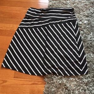 Black and white striped skirt